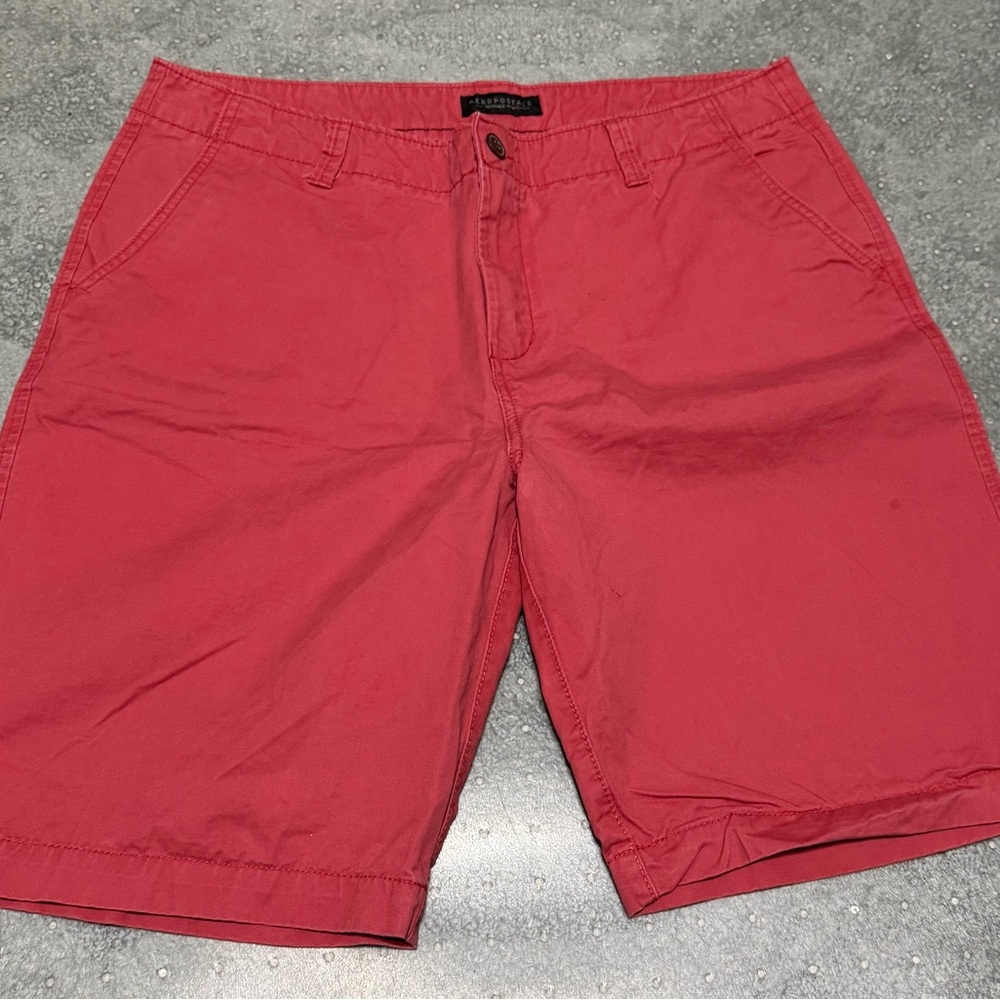 Aeropostale Men's coral  Flat Front Shorts